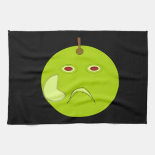 Kwaadaardige appel met litteken Halloween keukendo Theedoek