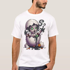 Kwaadaardige Baby Heks Gebarsten Ei Halloween T-sh T-shirt