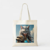 Kwaadaardige Blauwe Oog Kat Tote Bag (Achterkant)