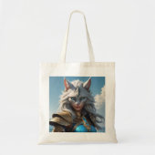 Kwaadaardige Blauwe Oog Kat Tote Bag (Voorkant)