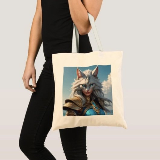 Kwaadaardige Blauwe Oog Kat Tote Bag