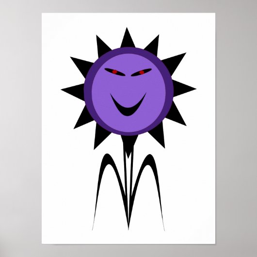 Kwaadaardige Bloem Kawaii Goth Halloween Poster (Voorkant)