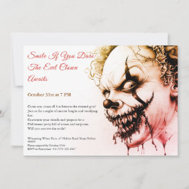 Kwaadaardige Clown Halloween Uitnodiging – Sinu sm