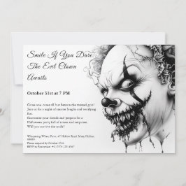 Kwaadaardige Clown Halloween Uitnodiging – Sinu sm