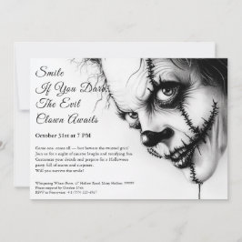 Kwaadaardige Clown Halloween Uitnodiging – Sinu sm