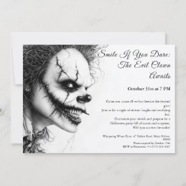 Kwaadaardige Clown Halloween Uitnodiging – Sinu sm