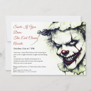Kwaadaardige Clown Halloween Uitnodiging – Sinu sm