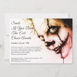 Kwaadaardige Clown Halloween Uitnodiging – Sinuist