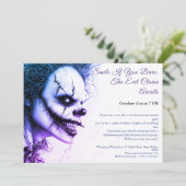 Kwaadaardige Clown Halloween Uitnodiging – Sinuist (Staand voorkant)