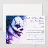 Kwaadaardige Clown Halloween Uitnodiging – Sinuist (Voorkant / Achterkant)