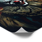 Kwaadaardige clown in verlaten circustent - Horror Poster (Hoek)