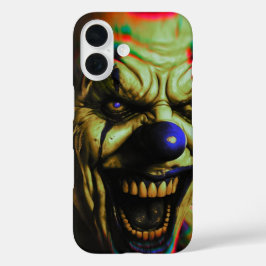 Kwaadaardige clown iPhone 16 telefoonhoesje. Hoesje