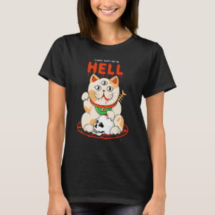 Kwaadaardige Drie Oog Kat Duivel Occult Satanisch  T-shirt