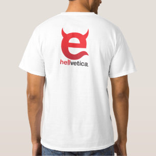 Kwaadaardige "e" helvetica T-shirt