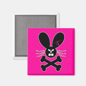 Kwaadaardige Emo Konijn Crossbones Magneet (Voorkant / Achterkant)