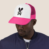 Kwaadaardige Emo Konijn Crossbones Trucker Pet (In situ)