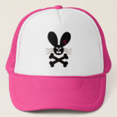 Kwaadaardige Emo Konijn Crossbones Trucker Pet (Voorkant)