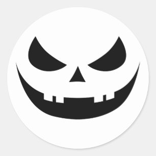Kwaadaardige grijnzende pompoen gezicht Sticker