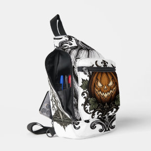 Kwaadaardige Jack O Lantern Gotische Halloween Pom Sling Bag