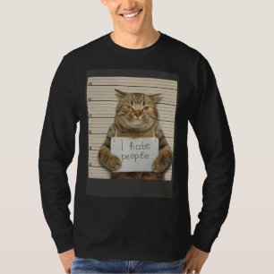 Kwaadaardige Kat Ik Haat Mensen T-shirt