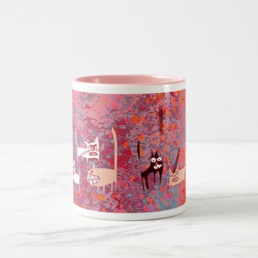 kwaadaardige katten tweekleurige koffiemok (Center)