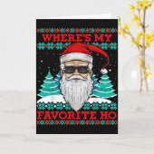 Kwaadaardige Kerstman Waar is mijn favoriete Ho Gr Kaart (Gele Bloem)