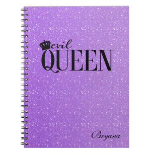 KWAADAARDIGE KONINGIN Paarse Glitter Glam Notitieb Notitieboek