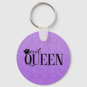KWAADAARDIGE KONINGIN Paarse Glitter Glam Sleutelh Sleutelhanger