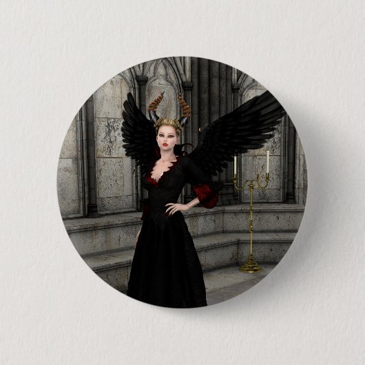 Kwaadaardige Koningin Ronde Button 5,7 Cm (Voorkant)