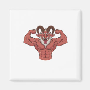 Kwaadaardige Krampus Kerstmis Spieren Trainen Fitn Magneet