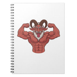 Kwaadaardige Krampus Kerstmis Spieren Trainen Fitn Notitieboek