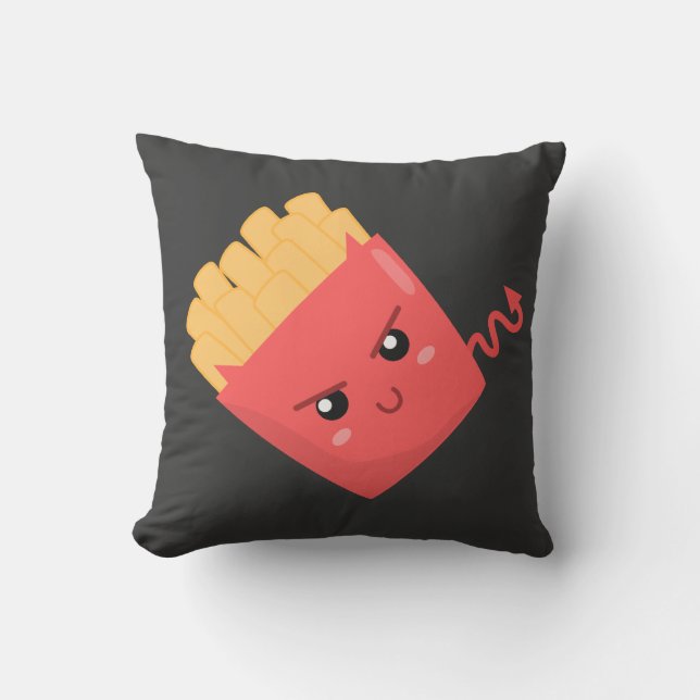 Kwaadaardige maar Kawaii Frites Kussen (Voorkant)