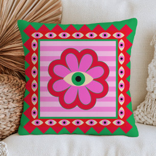 Kwaadaardige Oog Bloem Dopamine Esthetisch Rood &  Kussen