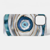 Kwaadaardige Oog Minerale texturen en goud iPhone Hoesje (Achterkant horizontaal)