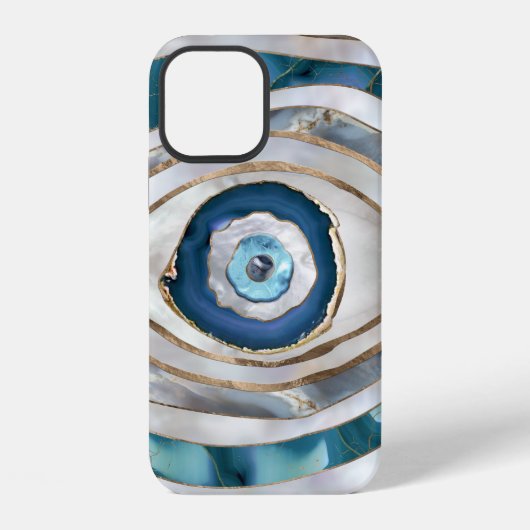 Kwaadaardige Oog Minerale texturen en goud iPhone Hoesje (Achterkant)