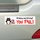 Kwaadaardige Pinguïn Drinken & Rijden Bumpersticker (Op auto)