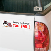 Kwaadaardige Pinguïn Drinken & Rijden Bumpersticker (Op Truck)