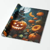 Kwaadaardige pompoen cadeaupapier (Uitgerold)