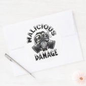 KWAADAARDIGE SCHADE GASMASKER STICKER (Envelop)