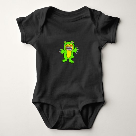 Kwaadaardige Teddibeer Baby Top (Voorkant)
