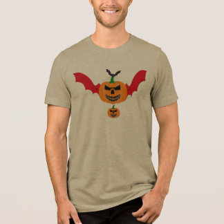 Kwaadaardige Vampier Vleermuis Pompoen Jack O Lant Tri-Blend Shirt