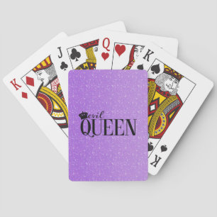 KWAADE KONINGIN Kroon Paarse Glitter Glam speelkaa Speelkaarten