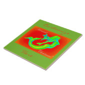 kwaadsprekerige kerst rood / groen tegeltje (Zijkant)