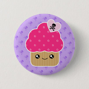Kwaadwillige cupcake des Death Kawaii Button Badge