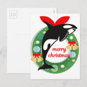 kwaadwillige kerstmanwalvis feestdagenkaart (Voorkant / Achterkant)