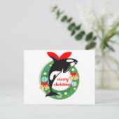 kwaadwillige kerstmanwalvis feestdagenkaart (Staand voorkant)