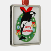 kwaadwillige kerstmanwalvis metalen ornament (Rechts)