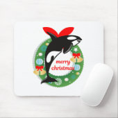 kwaadwillige kerstmanwalvis muismat (Met muis)