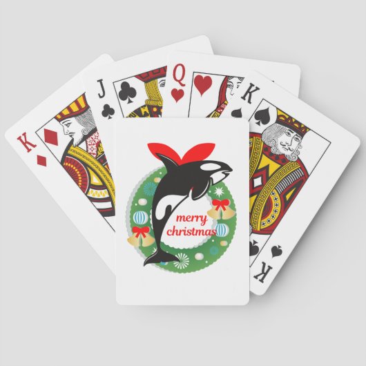 kwaadwillige kerstmanwalvis pokerkaarten (Achterkant)