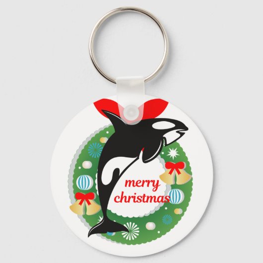 kwaadwillige kerstmanwalvis sleutelhanger (Voorkant)